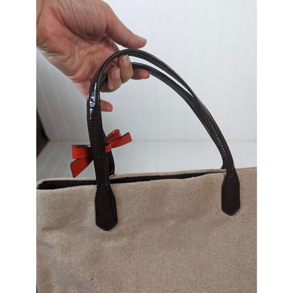 Coach F24665 Stripe North South Beige Wool Blend Tote - Picture 15 of 15